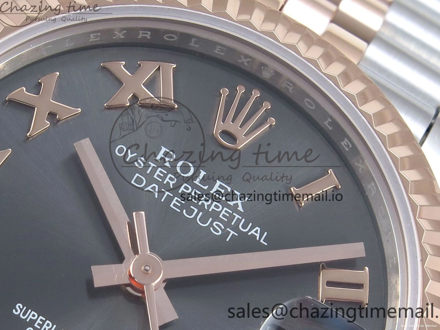 Best AAA Replica Sites Bracelet RG Dial Gray Jubilee 31 DateJust Steel 516 Roman ARF Edition SS Diamonds on 904L 1:1 278271 Best StreetReady ETA 0117